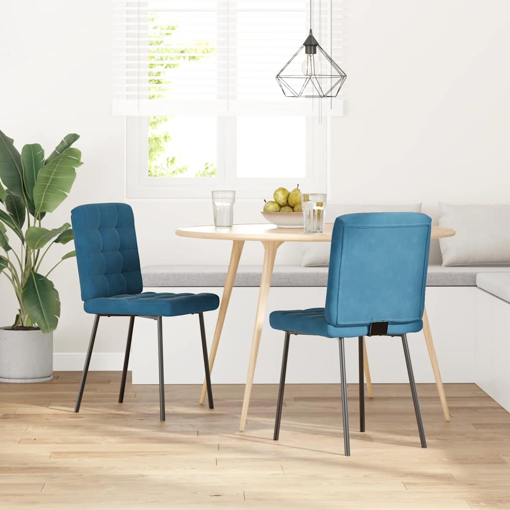 Sedie da Pranzo 2 pz Blu in Velluto 4101090