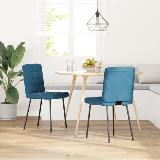Sedie da Pranzo 2 pz Blu in Velluto 4101090