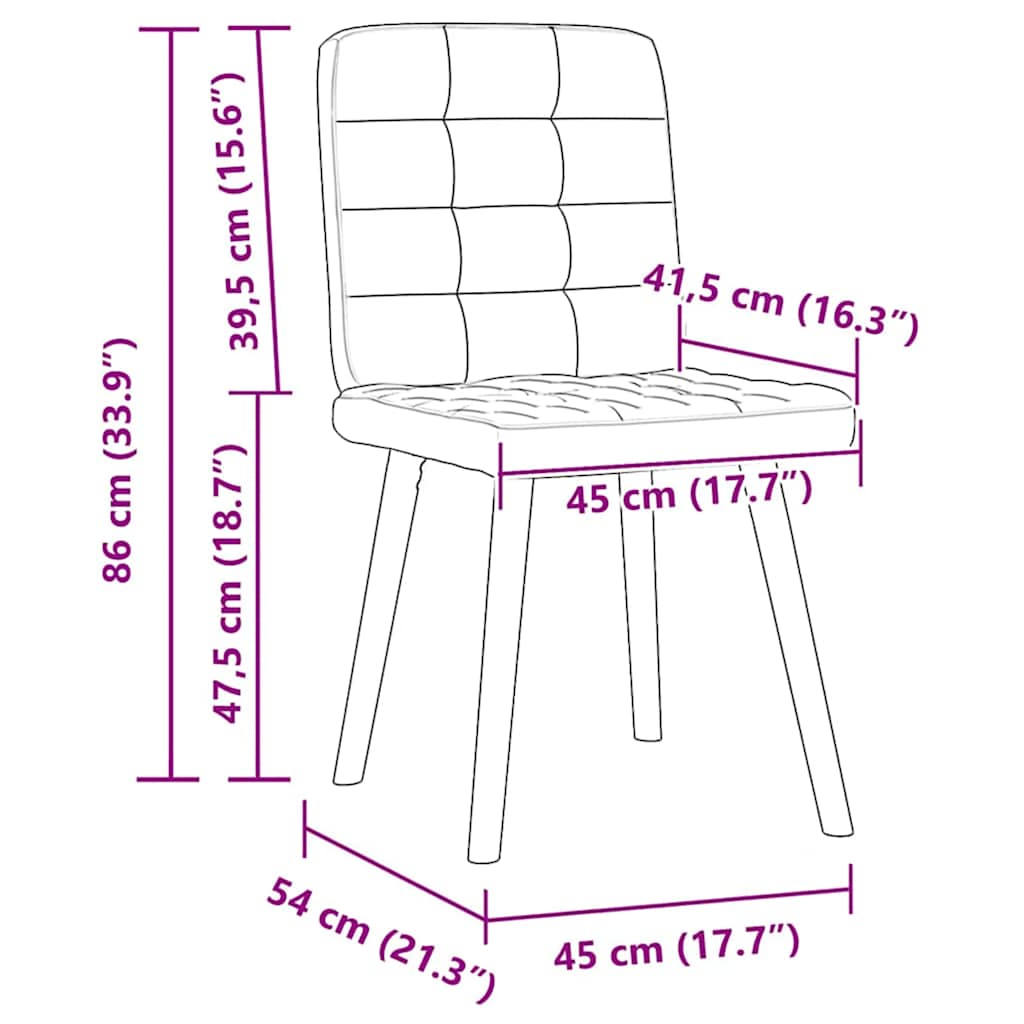 Sedie da Pranzo 2 pz Grigio Scuro in Tessuto 4101092