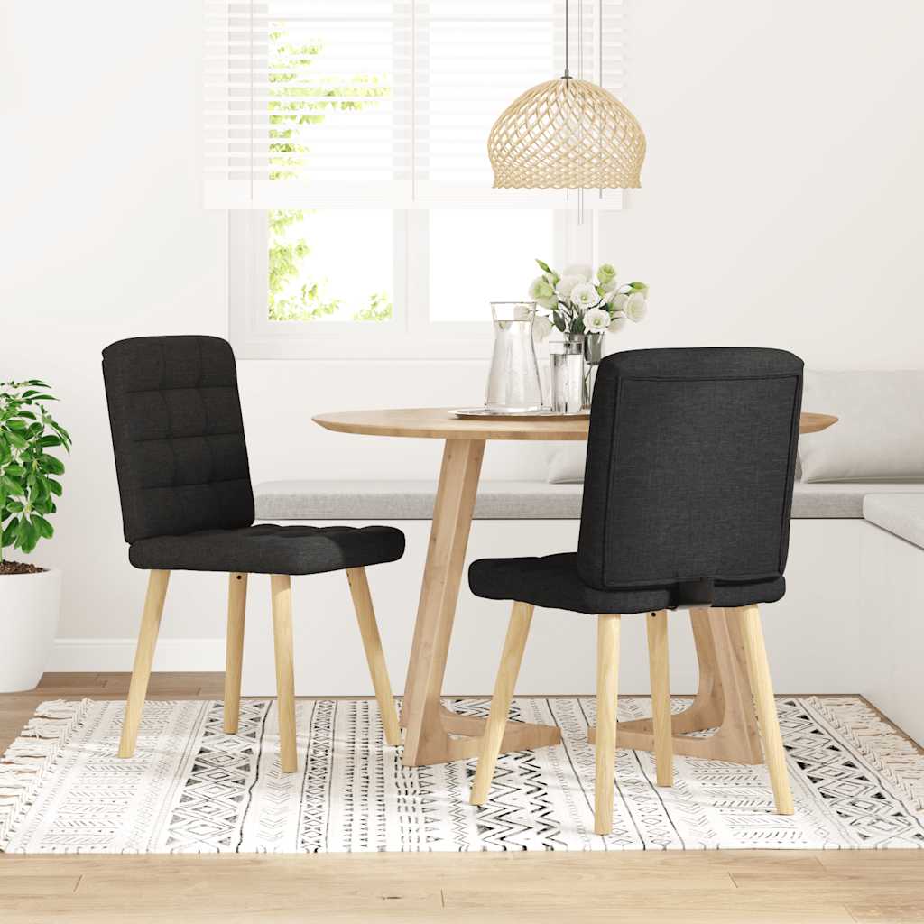 Sedie da Pranzo 2 pz Nere in Tessuto 4101093