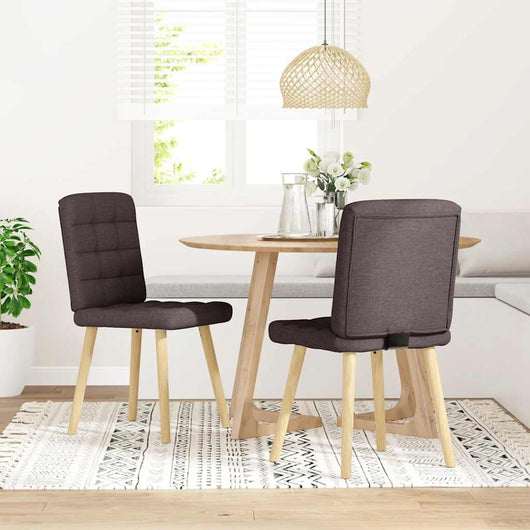 Sedie da Pranzo 2 pz Marrone Scuro in Tessuto 4101095