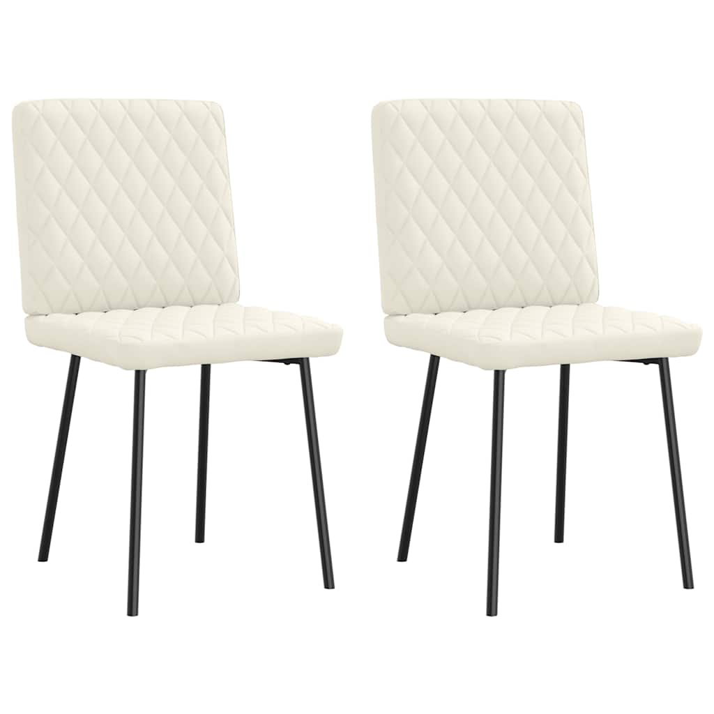 Sedie da Pranzo 2 pz Crema in Velluto