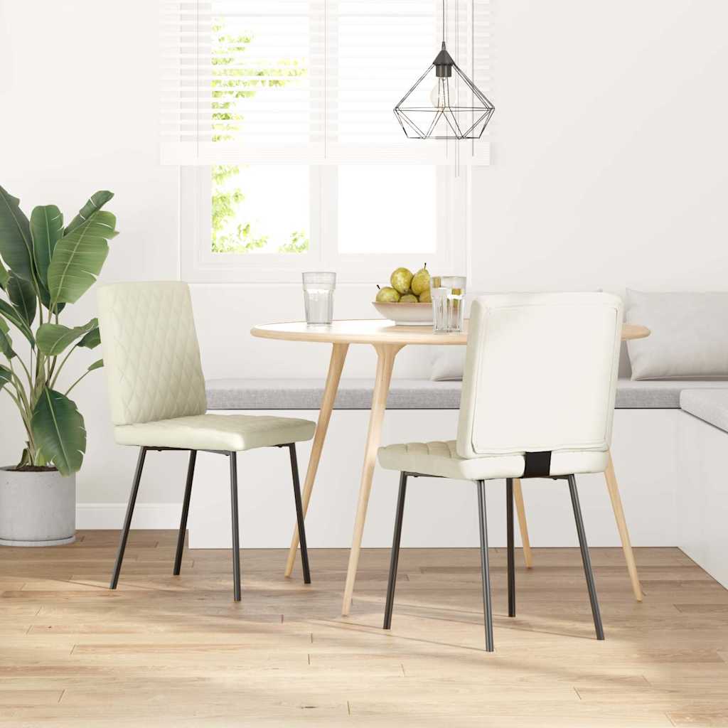 Sedie da Pranzo 2 pz Crema in Velluto