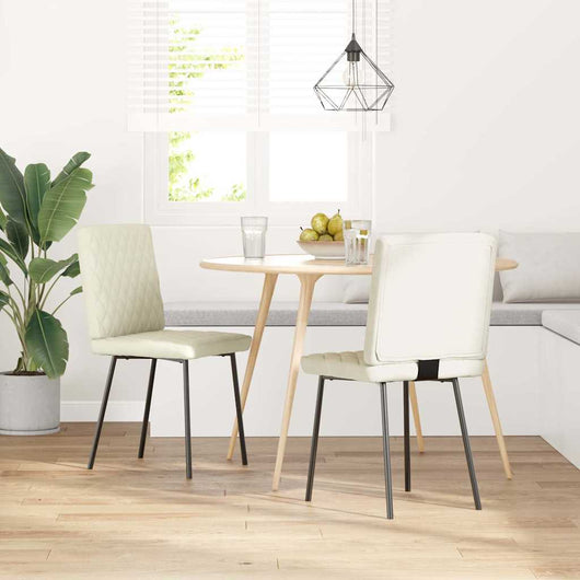 Sedie da Pranzo 2 pz Crema in Velluto