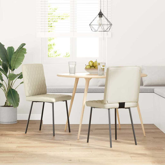 vidaXL Sedie da Pranzo 2 pz Crema in Similpelle