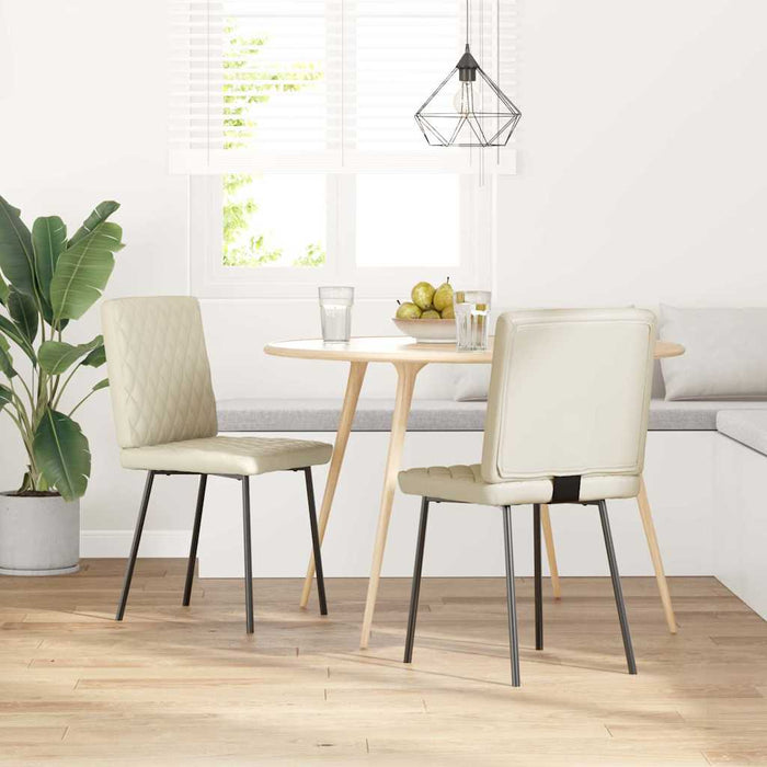 vidaXL Sedie da Pranzo 2 pz Crema in Similpelle