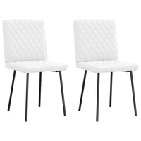 Sedie da Pranzo 2 pz Bianche in Similpelle
