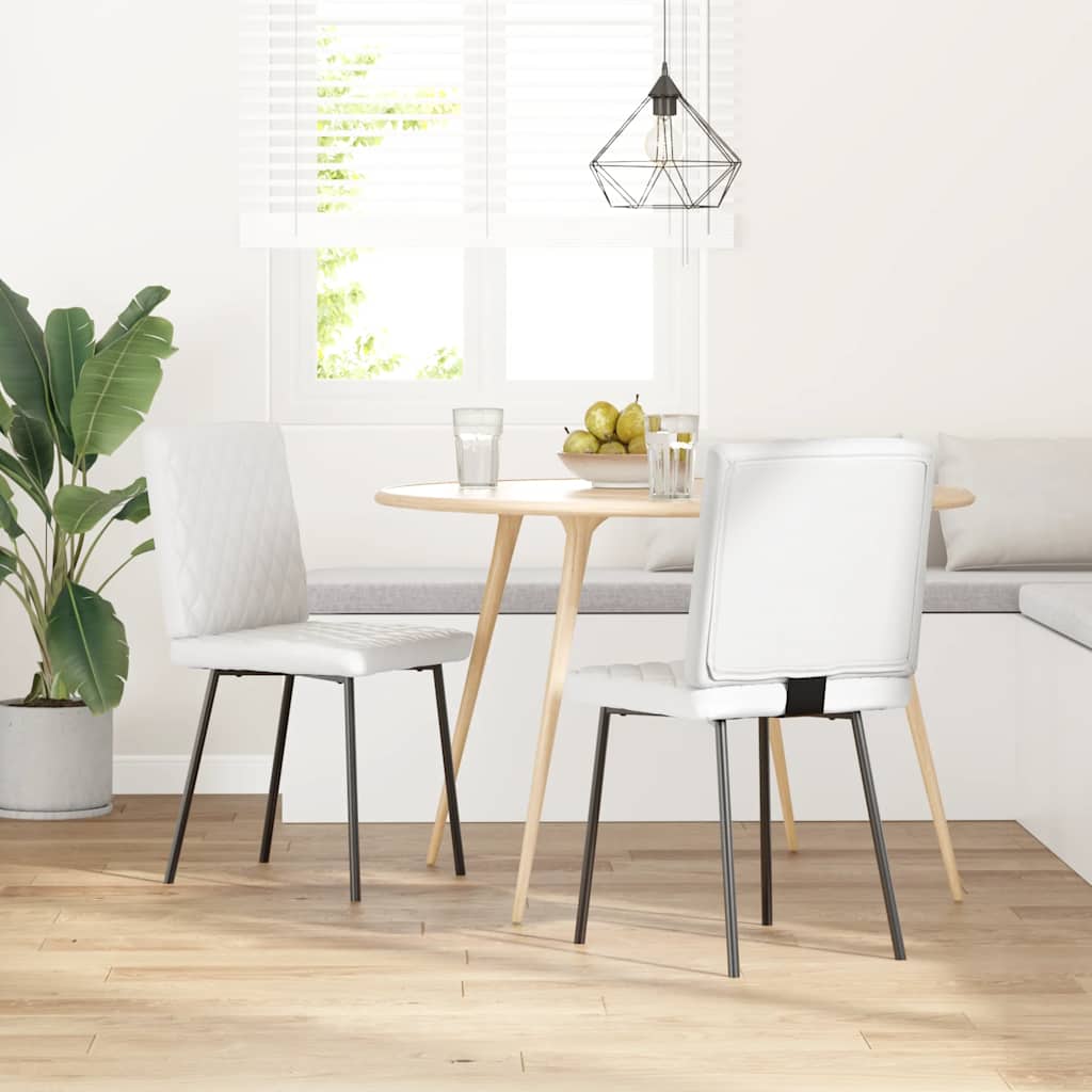 Sedie da Pranzo 2 pz Bianche in Similpelle 4101119