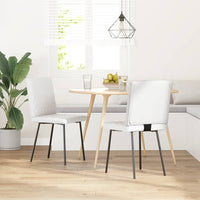 Sedie da Pranzo 2 pz Bianche in Similpelle