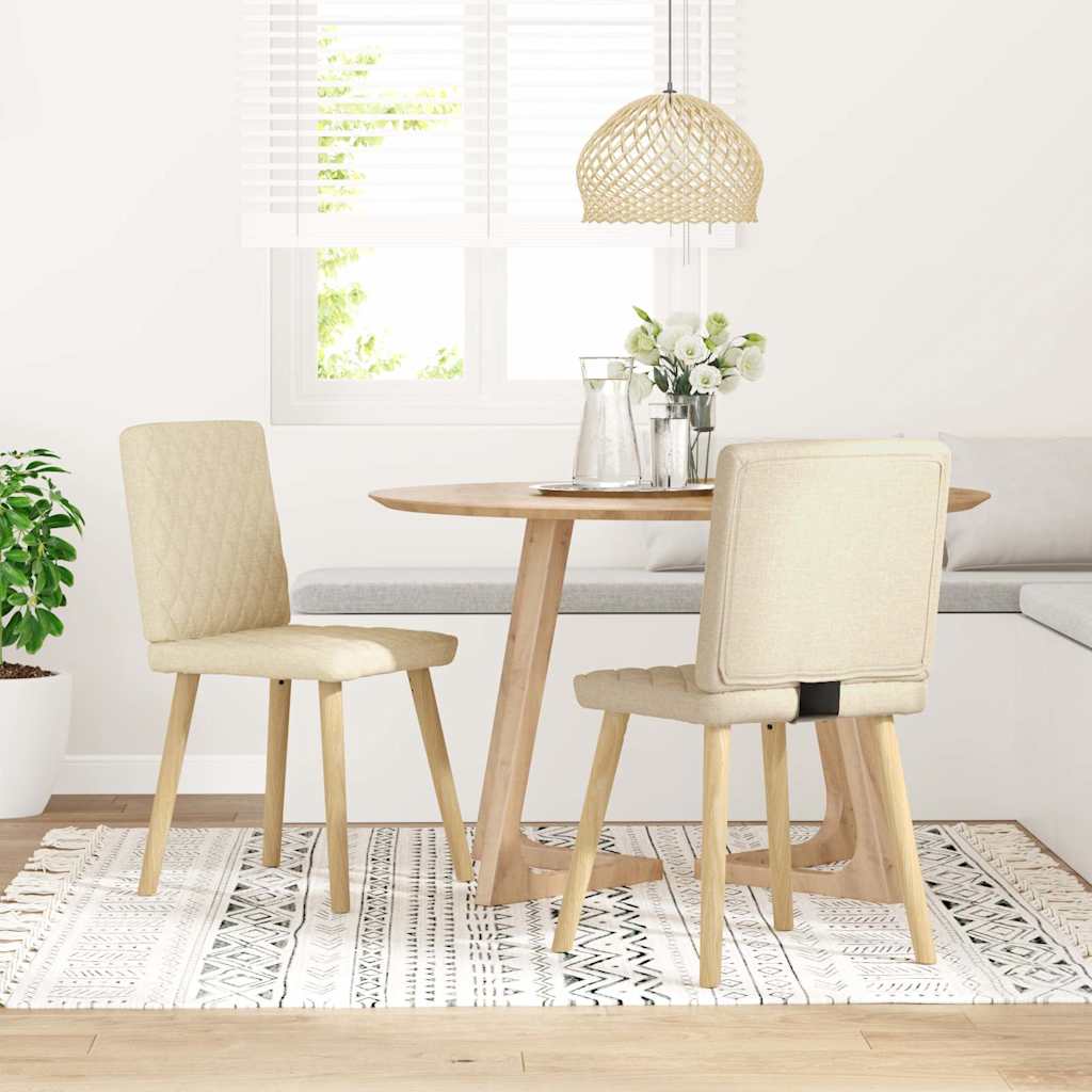 Sedie da Pranzo 2 pz Crema in Tessuto 4101128