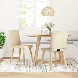 Sedie da Pranzo 2 pz Crema in Tessuto 4101128