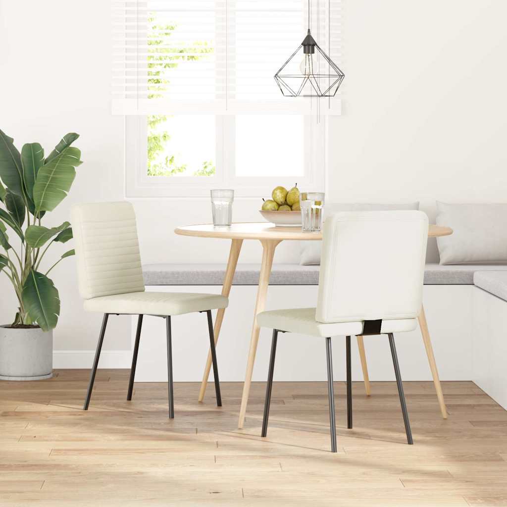 vidaXL Sedie da Pranzo 2 pz Crema in Velluto