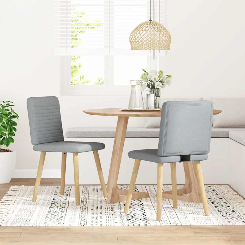 Sedie da Pranzo 2 pz Grigio Chiaro in Tessuto 4101144
