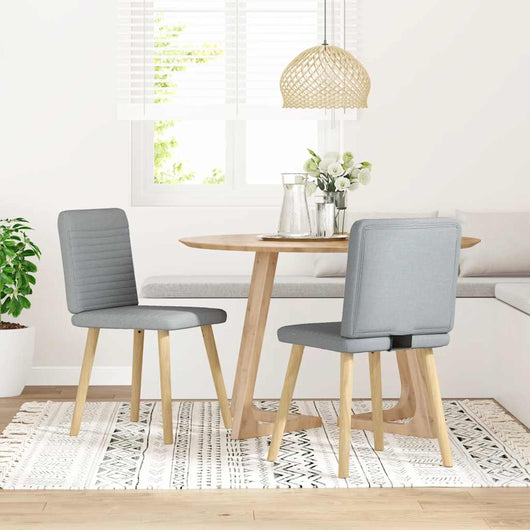 Sedie da Pranzo 2 pz Grigio Chiaro in Tessuto 4101144