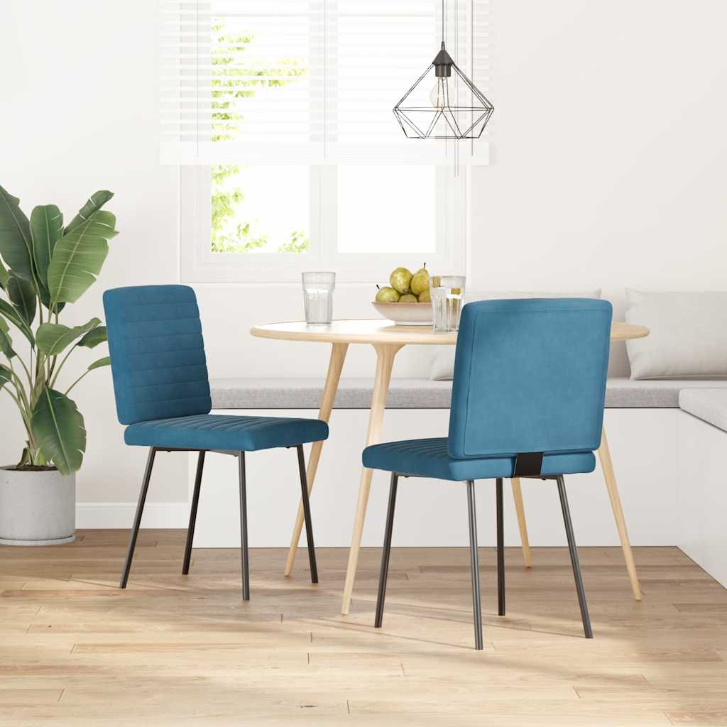 Sedie da Pranzo 2 pz Blu in Velluto 4101166