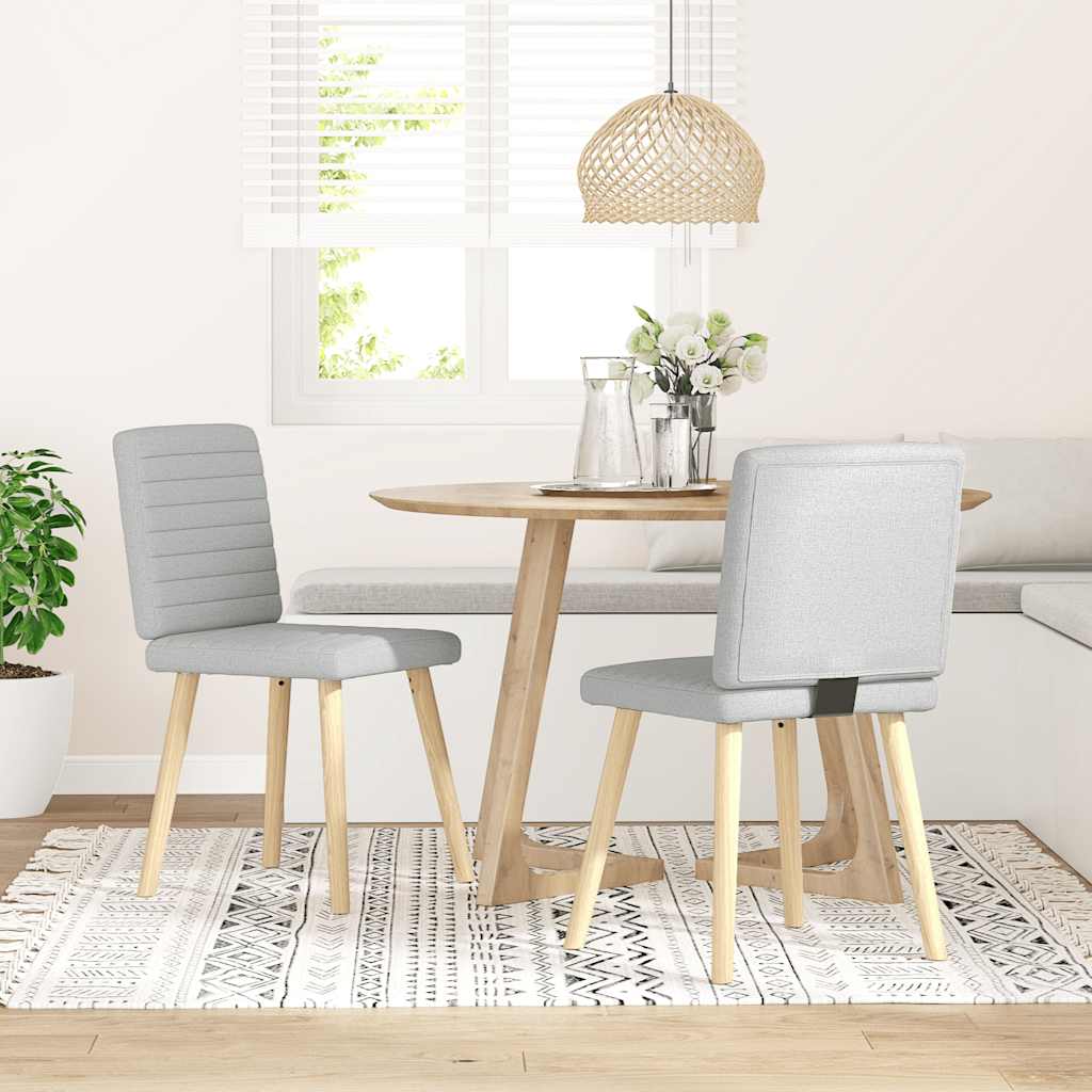 vidaXL Sedie da Pranzo 2 pz Grigio Nuvola in Tessuto