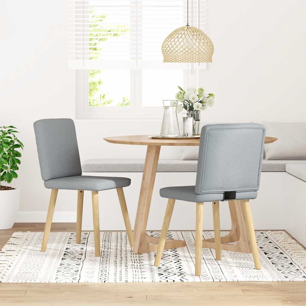Sedie da Pranzo 2 pz Grigio Chiaro in Tessuto 4101197