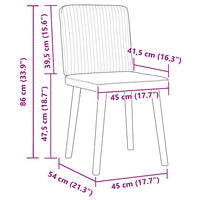 Sedie da Pranzo 2 pz Marrone Scuro in Tessuto 4101201