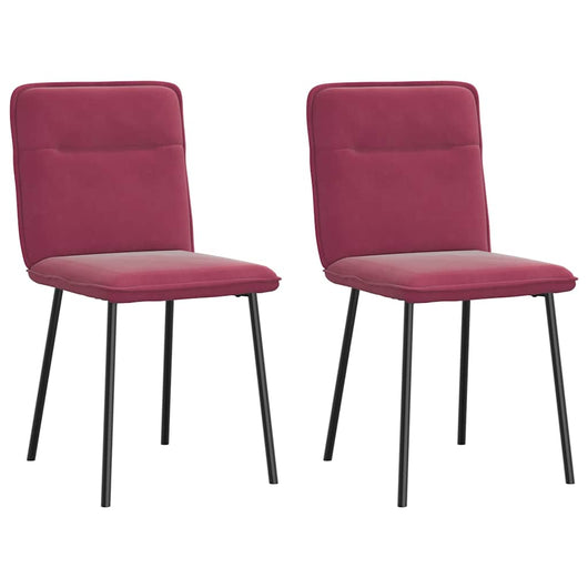Sedie da Pranzo 2 pz Rosso Vino in Velluto