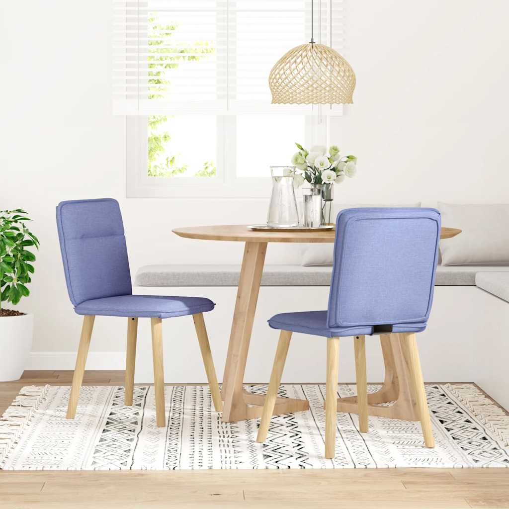 vidaXL Sedie da Pranzo 2 pz Blu Jeans in Tessuto