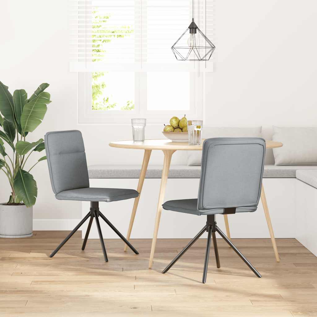 Sedie da Pranzo 2 pz Grigio Chiaro in Tessuto 4101232