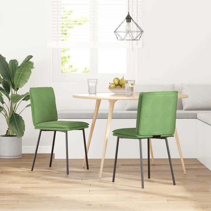 vidaXL Sedie da Pranzo 2 pz Verde Chiaro in Velluto