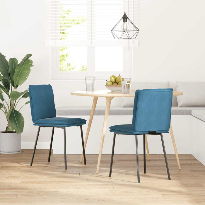 Sedie da Pranzo 2 pz Blu in Velluto 4101254