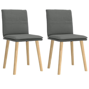Sedie da Pranzo 2 pz Grigio Scuro in Tessuto
