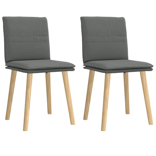 Sedie da Pranzo 2 pz Grigio Scuro in Tessuto