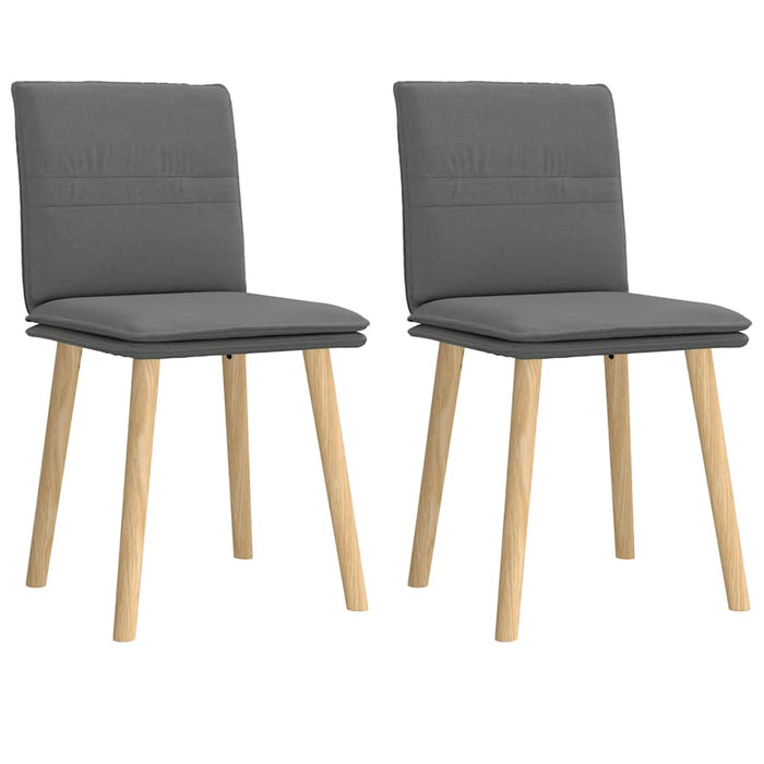 Sedie da Pranzo 2 pz Grigio Scuro in Tessuto