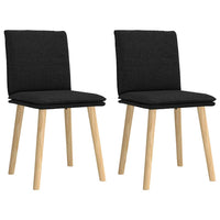 Sedie da Pranzo 2 pz Nere in Tessuto