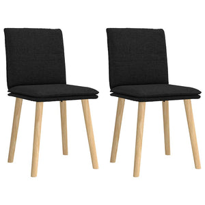 Sedie da Pranzo 2 pz Nere in Tessuto