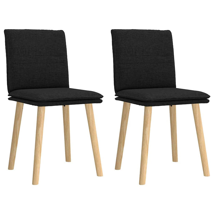 Sedie da Pranzo 2 pz Nere in Tessuto