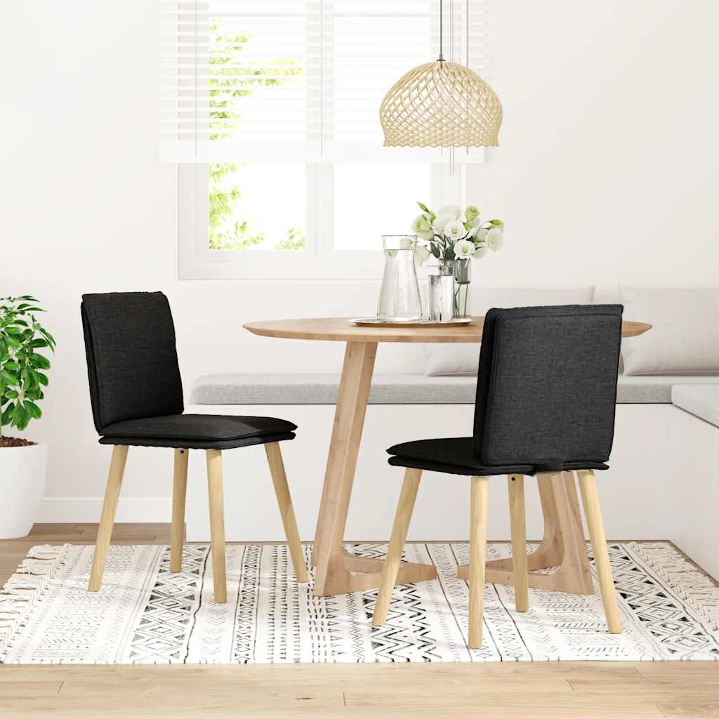 Sedie da Pranzo 2 pz Nere in Tessuto 4101257