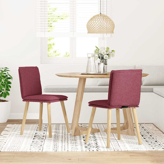 vidaXL Sedie da Pranzo 2 pz Rosso Vino in Tessuto