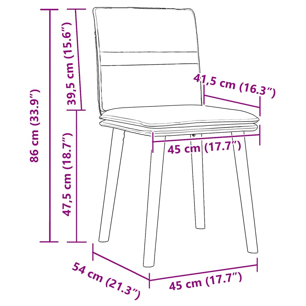Sedie da Pranzo 2 pz Crema in Tessuto 4101262