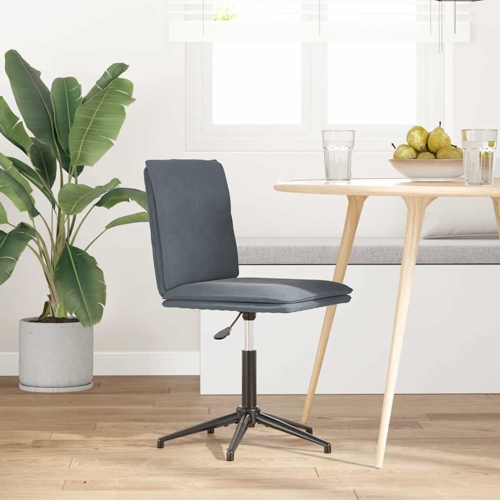 Sedia da Pranzo Grigio Scuro in Velluto 4101268