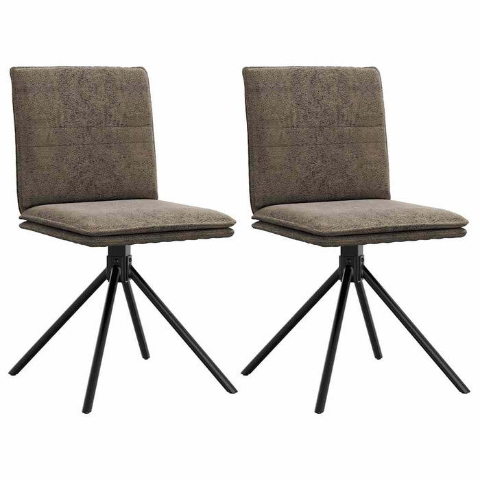 Sedia da Pranzo Grigio Scuro in Similpelle Scamosciata