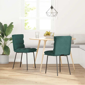 vidaXL Sedie da Pranzo 2 pz Verde Scuro in Velluto
