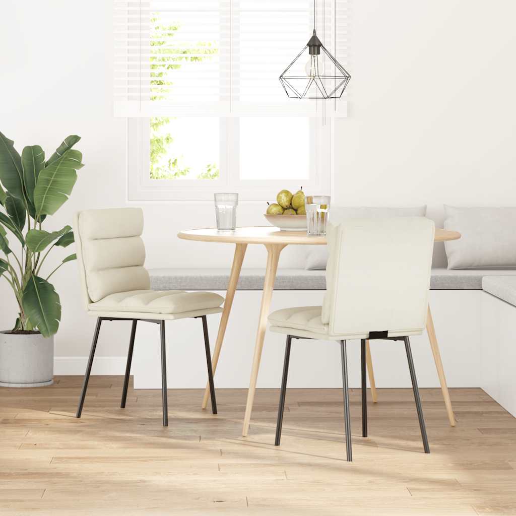 Sedie da Pranzo 2 pz Crema in Velluto 4101291