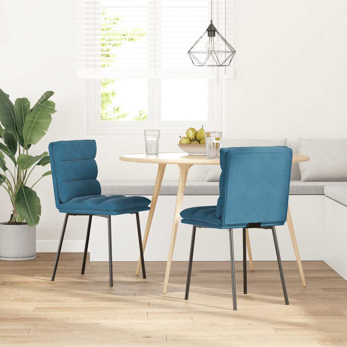 Sedie da Pranzo 2 pz Blu in Velluto 4101292