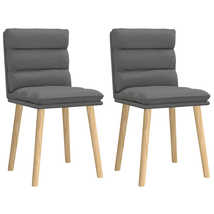Sedie da Pranzo 2 pz Grigio Scuro in Tessuto