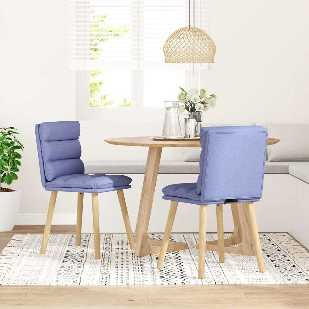 vidaXL Sedie da Pranzo 2 pz Blu Jeans in Tessuto