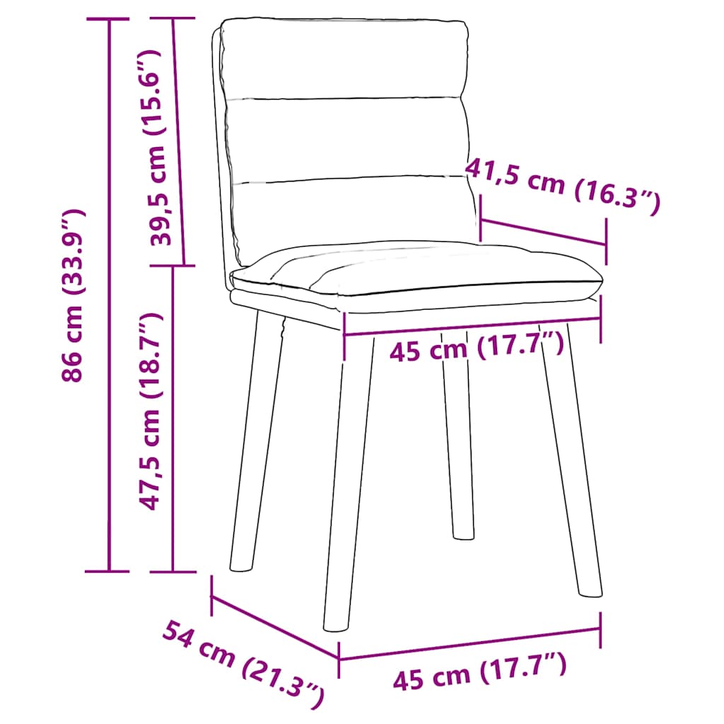 vidaXL Sedie da Pranzo 2 pz Blu Jeans in Tessuto