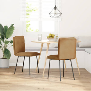 vidaXL Sedie da Pranzo 2 pz Marroni in Velluto