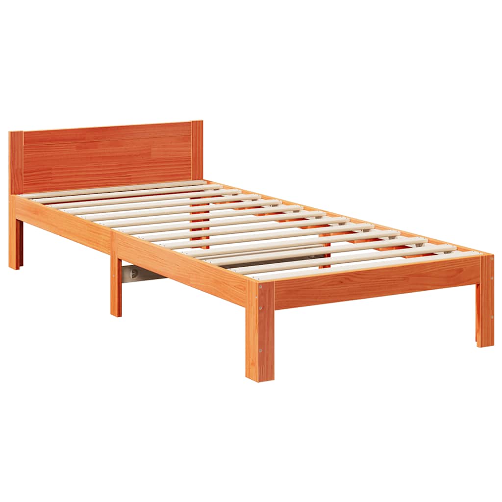 vidaXL Letto senza Materasso Marrone Cera 80x200 cm Legno di Pino