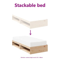 Dormeuse senza Materasso 90x200 cm in Legno Massello di Pino 859241