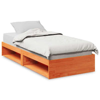 Dormeuse senza Materasso Marrone Cera 80x200 cm Legno di Pino 859246