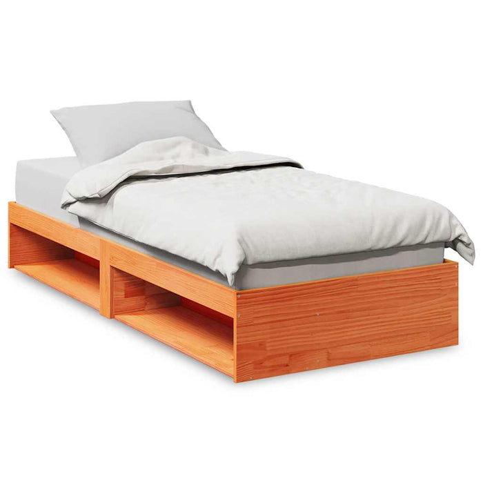 Dormeuse senza Materasso Marrone Cera 90x190 cm Legno di Pino 859249