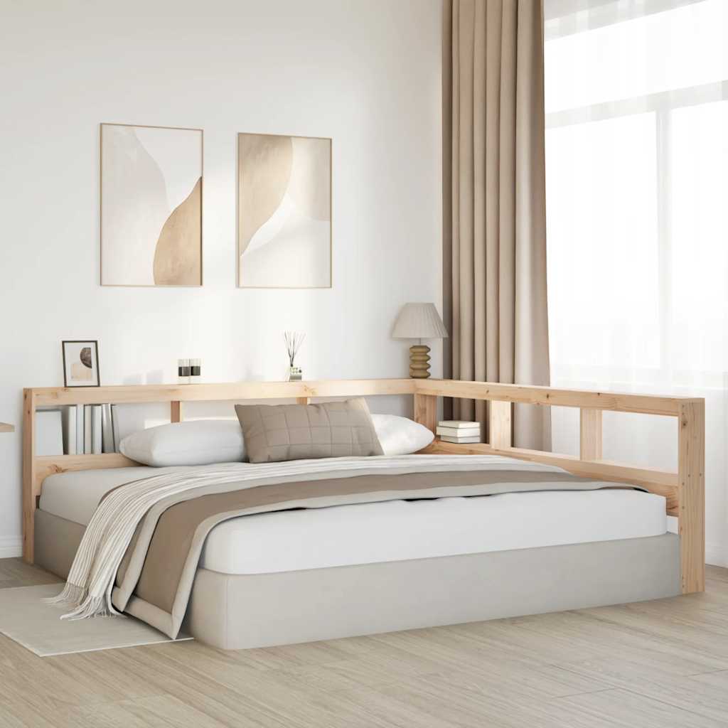 Testiera libreria a L-Testata contenitore 200 cm in Legno Massello di Pino